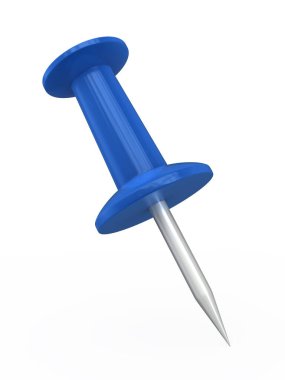 3d render blue thumbtack render (kırpma yolu)