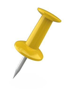 3d render sarı raptiye (kırpma yolu)