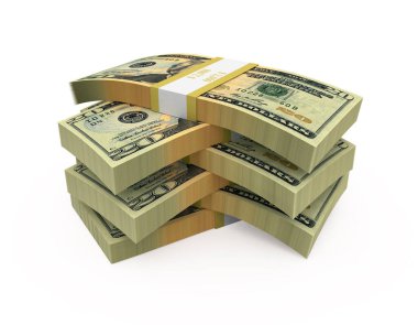 3d render 20 dolar banknot (kırpma yolu)