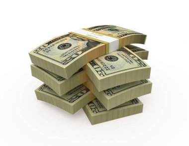 3d render 20 dolar banknot (kırpma yolu)