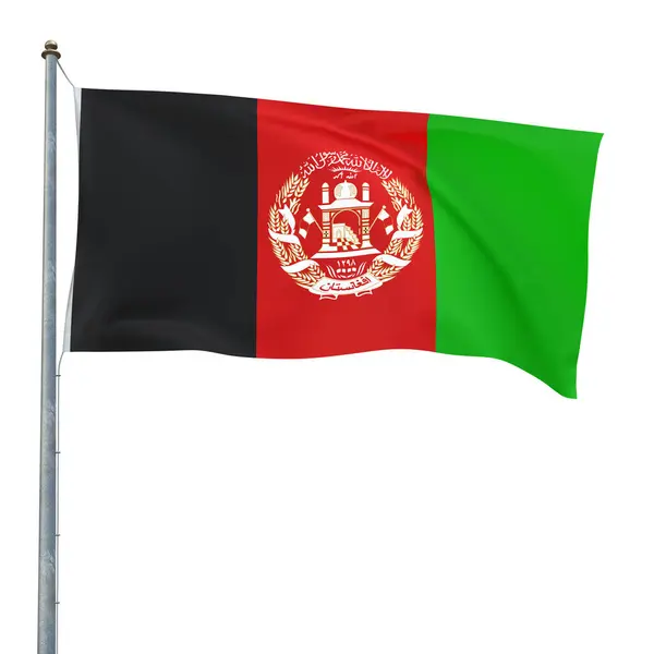 3d render Afganistan Bayrağı (kırpma yolu)