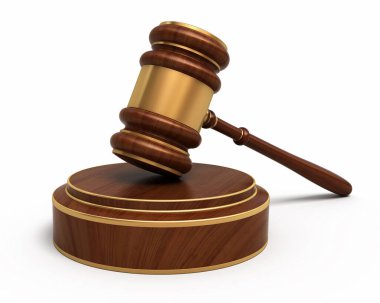 Gavel mahkemesi oluşturma (beyaz ve kırpma yolu üzerinde izole)