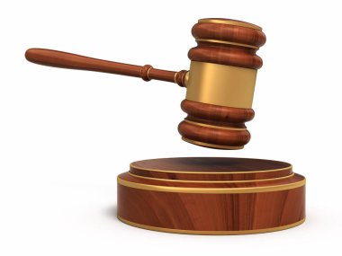 Gavel mahkemesi oluşturma (beyaz ve kırpma yolu üzerinde izole)