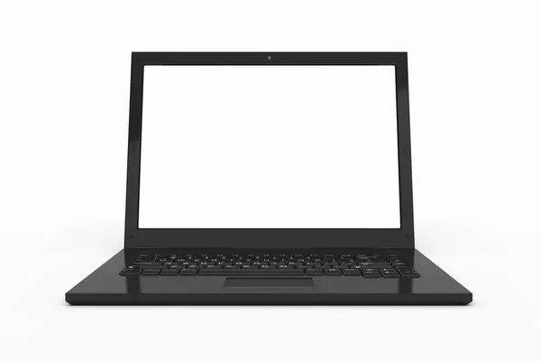 3d dizüstü bilgisayar boş ekranı (beyaz ve kırpma yolunda izole edilmiş))