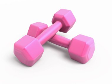 Dumbbell mor plastik oluşturucu (beyaz ve kırpma yolunda izole)