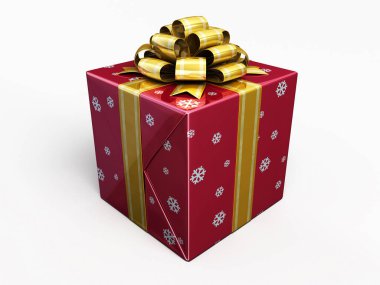 Hediye Kutusu oluşturma (beyaz ve kırpma yolunda izole edilmiş)