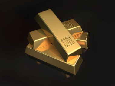 Altın Çubuklar siyah arka plan çizimi (yakın plan)