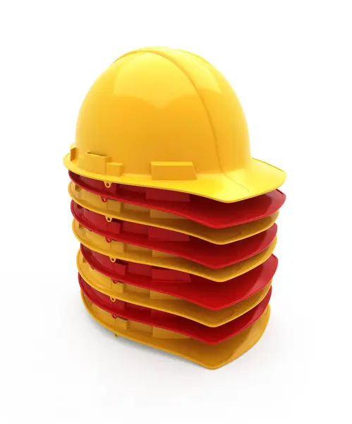 Renkli Güvenlik Miğferi (beyaz ve kırpma yolunda izole edilmiş)