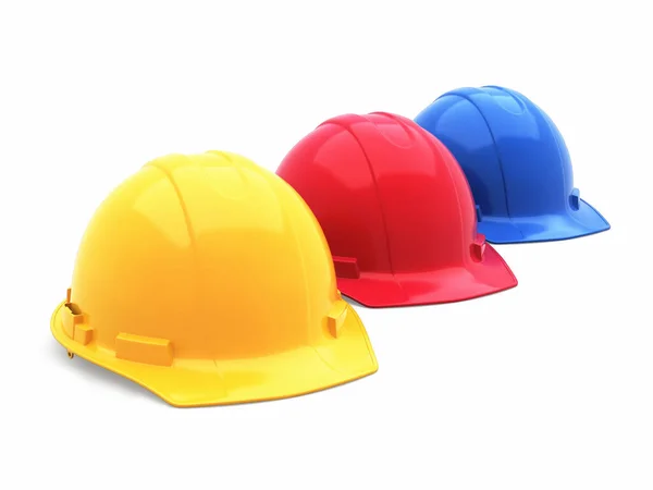 Colorful Safety Helmet Isolated White Clipping Path Stock Photo