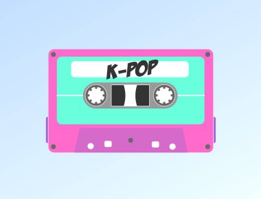 Ilustracao vetor K7 KPOP, BTS, cassette tapes, fitas k7, cassete, musica, fitas, vintage, balada, tapes, musica, coreana, coreia, artistas, banda, grupo musical, blackpink, twice, exo, coreia, k-pop, k pop, kpop clipart