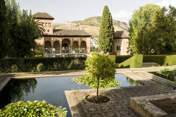 stock image Cartagena, Spain, 09.09.2022 Courtyard of Alhambra Palace in Granada, Spain