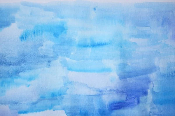 Azul Desfocado Fundo Abstrato Com Tintas Aquarela — Fotografia de Stock