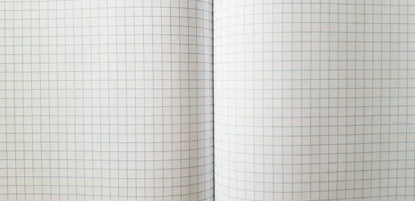 Open checkered notebook, paper background spread
