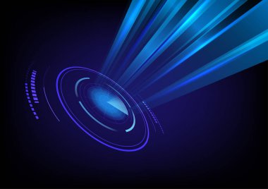 Soyut geometrik radar ve ışık ışını. Teknoloji geçmişi.