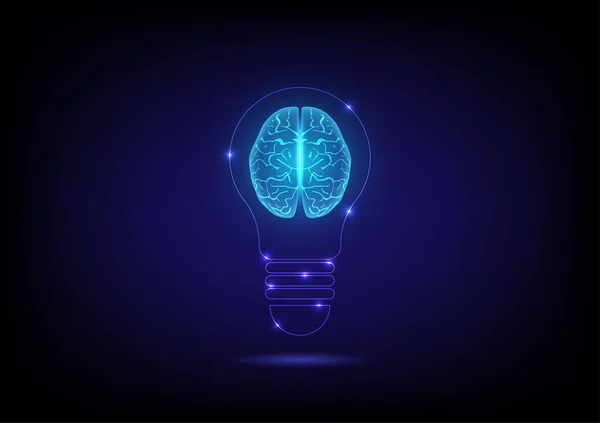 Gehirn Glühbirne Vektorillustration — Stockvektor
