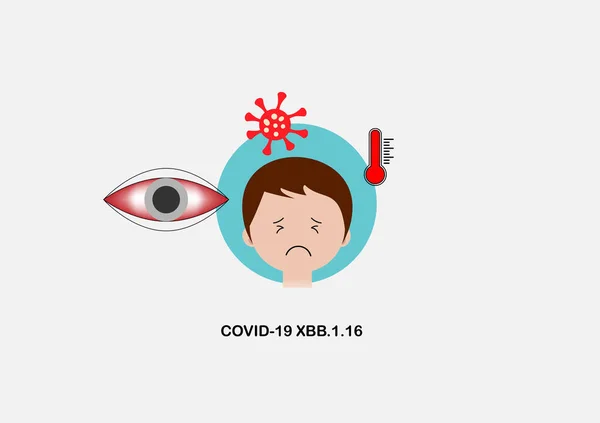 Covid Xbb Variant Som Orsakar Kliande Konjunktivit — Stock vektor