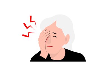 Elektriksel yüz ağrısı ya da trigeminal nevralji yaşayan bir kadın..