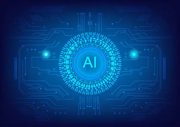 Circuit Intellogence Artificielle Arrière Plan Technologique Futuriste — Image vectorielle