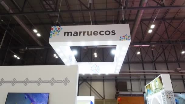 Madrid Spain January 2022 People Working Morocco Stand Fitur International — Stok video