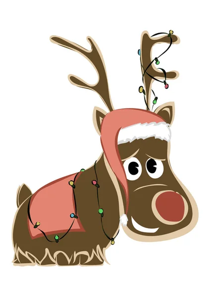 Rendieren Rudolph Met Verlichting — Stockfoto
