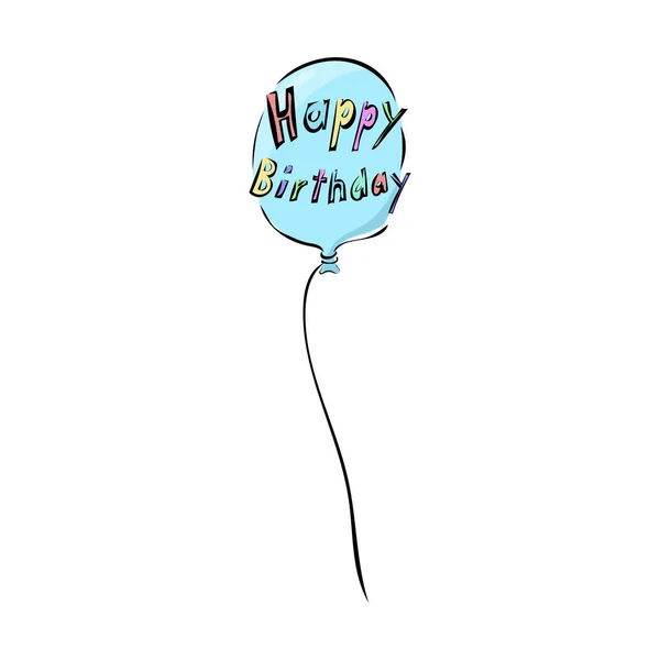Happy Birthday Ballon Blau — Stock Photo, Image