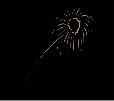 Gece gökyüzünde havai fişekler