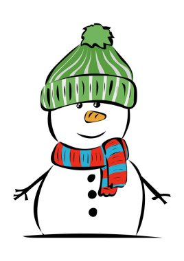 atkı ve şapka ile kardan adam