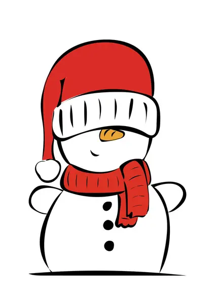 Снеговик Слишком Большой Шляпе Стоковое Фото