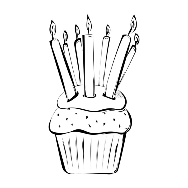 Birthday cake in black and white