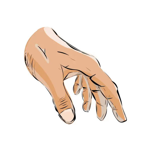 Drawing of an old hand reaching out