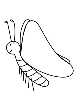 Renkli çizgi film tarzı kelebek