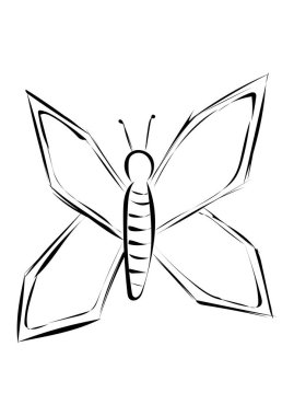 Çizgi roman tarzında çizilmiş kelebek