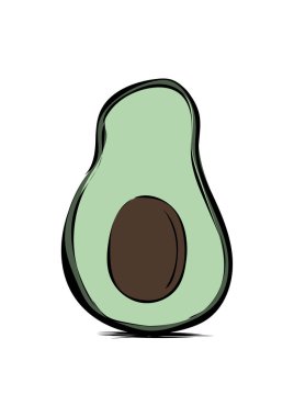 avokado meyvesi sağlıklı ikon vektör çizimi tasarımı
