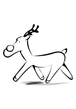 Boynuzlu sevimli geyik, vektör çizimi tasarımı