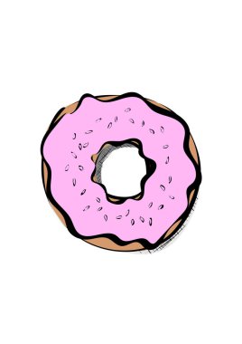 Beyaz arka planda el çizimi çörekler