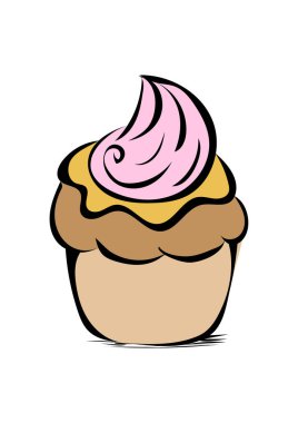 beyaz arkaplanda karalama kek vektör çizimi