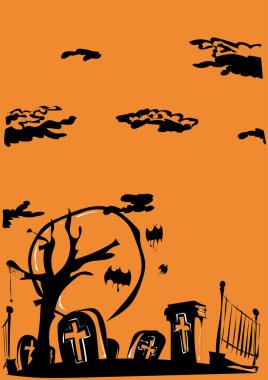 Mezarlık ile Cadılar Bayramı arkaplanı