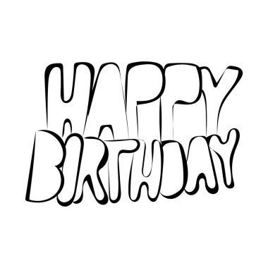 Doğum günün kutlu olsun. vektör el harfleri çizildi.