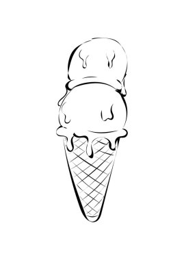 Çizim dondurmalı vektör illüstrasyonu.