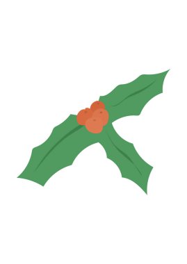 izole edilmiş kutsal yaprak noel dekorasyonu tasarım vektör illüstrasyonu