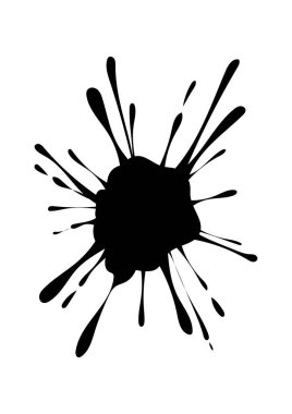 Soyut mürekkep lekesi. grunge siyah fırça çizimi.