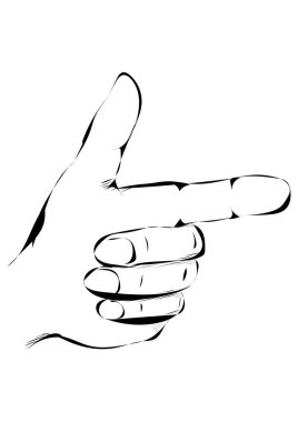 El hareketi beyaz arkaplan vektöründe izole edildi