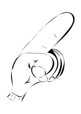 Bir şeyi işaret eden vektör el.