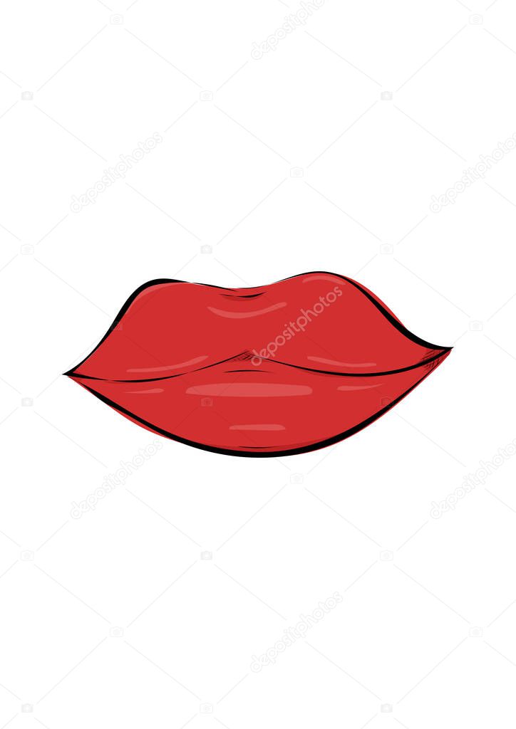 Lips red vector design