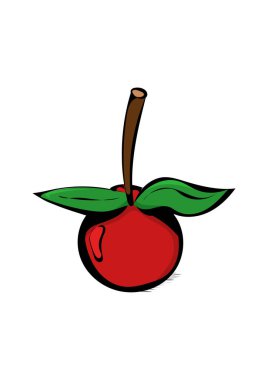 taze ve tatlı elma meyve vektör çizimi tasarımı