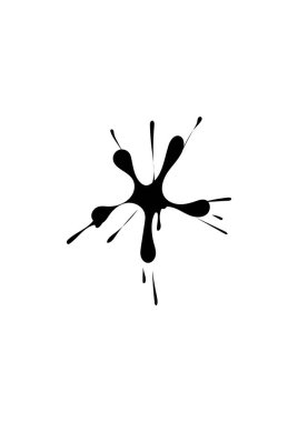 vektör el çizilmiş mürekkep lekesi beyaz arkaplanda izole edildi