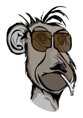 Güneş gözlüklü gorilin vektör çizimi