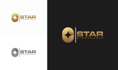 Lüks Altın Yıldız logosu şablonu, Zarif Yıldız logo tasarımları, Hızlı Yıldız logo tasarımları konsepti
