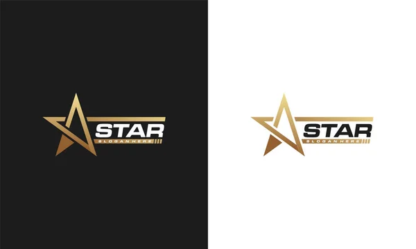 Luxe Gouden Ster Logo Ontwerpen Template Elegant Star Logo Ontwerpen — Stockvector