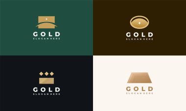 Altın Çubuk logo tasarımları, Altın Kalkan logo şablonu, Finans Altın logosu